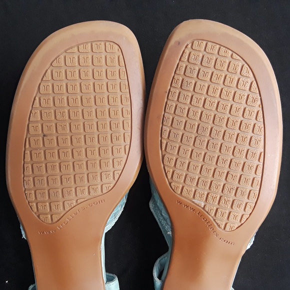 Trotters Leather Sling-back Sandal in Powder Blue - Picture 11 of 12